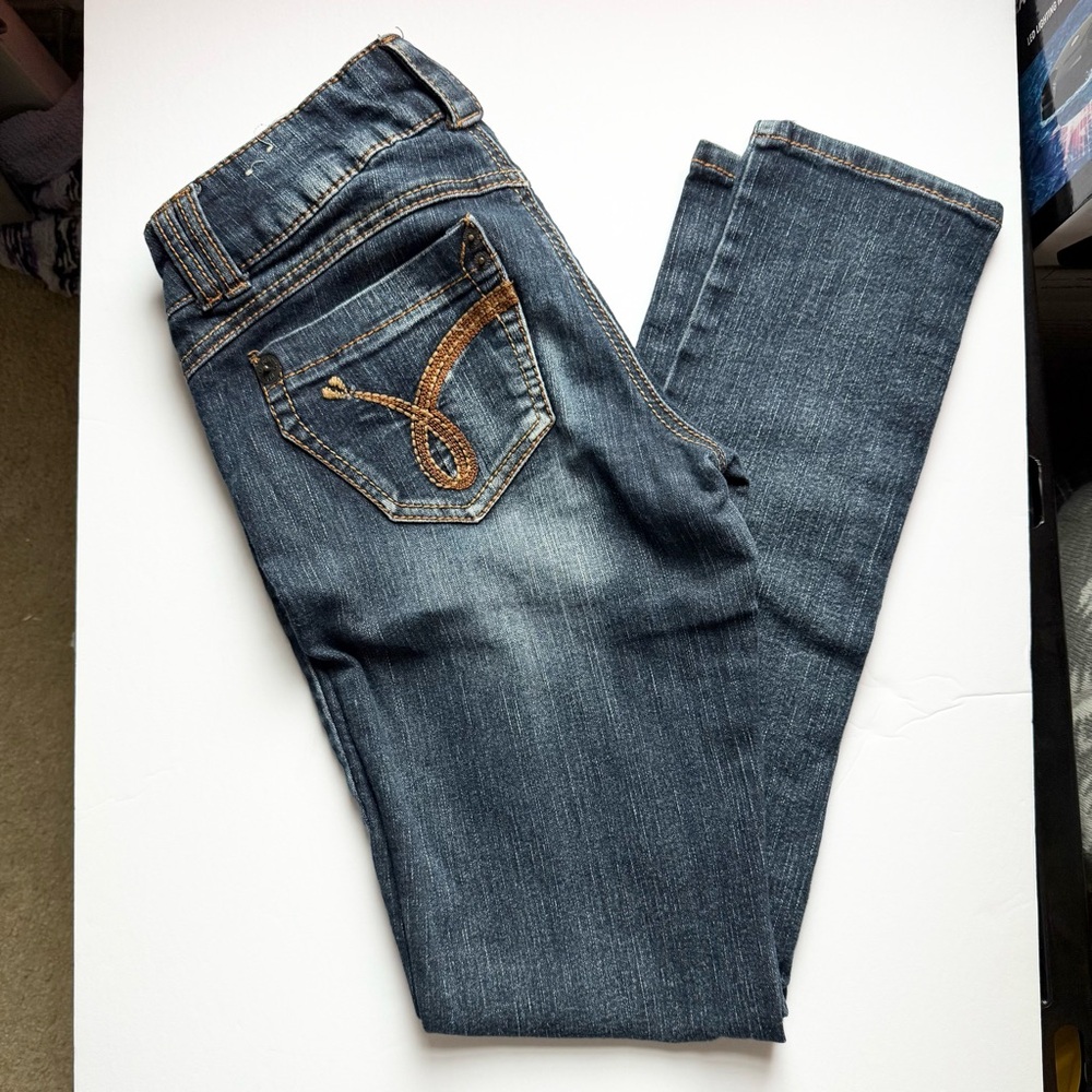 Dark Blue Women's Straight-Leg Jeans 7
